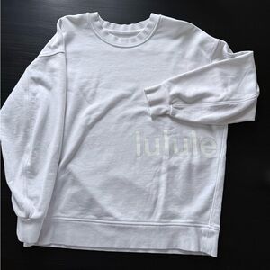 Lululemon Perfectly Oversized Crew Graphic White Size 4 Sweatshirt